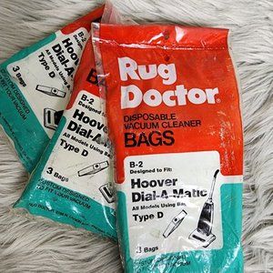 Rug Doctor Hoover Dial A Matic B-2 Type D Vacuum Cleaner Bags 3 Pack